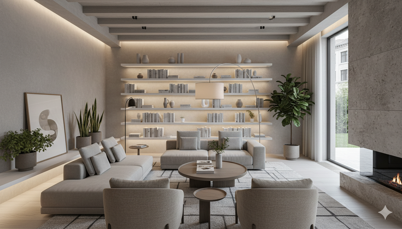 Living Room Wall Shelf Design